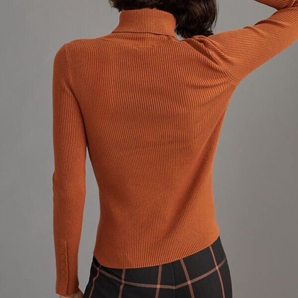 - Anthropologie Maeve Button-Sleeve Turtleneck sweater top new with tag XL - Picture 6 of 8